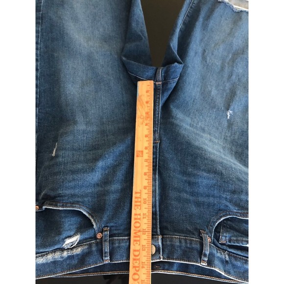 EXPRESS Super High Waisted Ripped Raw Hem 90s Wide Leg Jeans 14 L - Picture 10 of 12